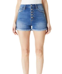 Kancan Women's High Rise Cuffed Shorts