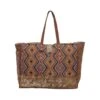 Myra Bags Women's Geometric Blues Weekender Bag -Ariaa Clothing Shop s 5636